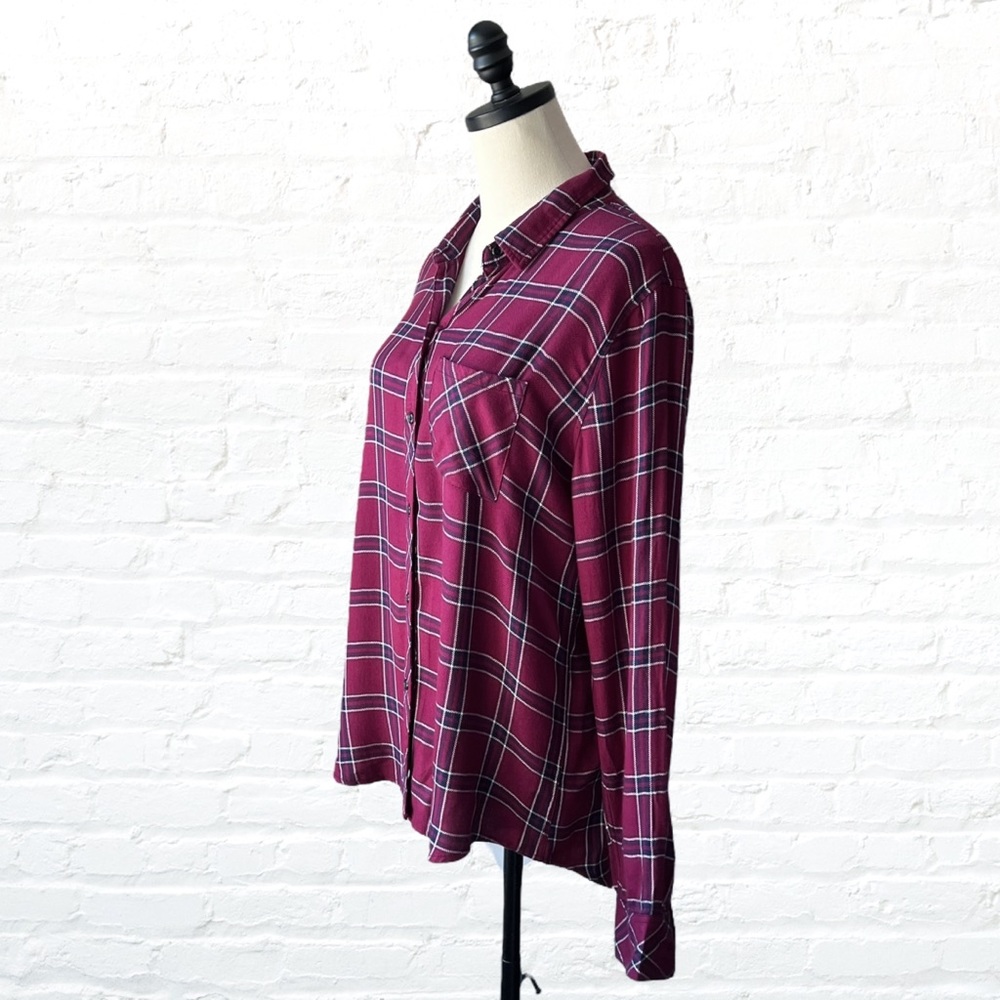 Rails Hunter Plaid Merlot Navy Button Up Shirt | … - image 4